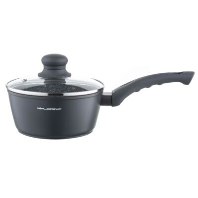 Rondel aluminiowy Virgo z pokrywką 16 cm 1300 ml czarny