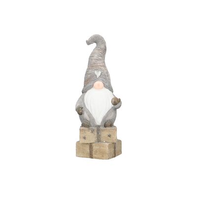 Figura ceramiczna skrzat 40 cm brązowo-biały