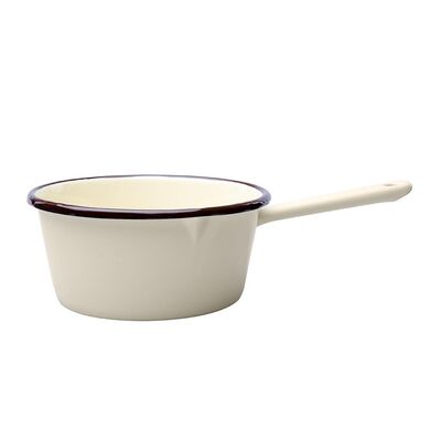 Rondel emaliowany skośny gładki 16 cm 1230 ml kremowy