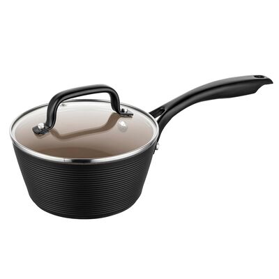 Rondel aluminiowy Calina z pokrywką 16 cm 1000 ml czarny
