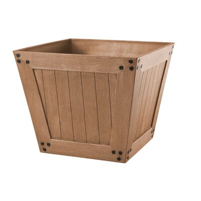Donica kwadratowa Madera 31 cm jasnobrązowy
