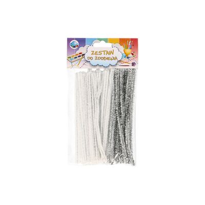 Zestaw do zdobienia druciki 20 x 15 cm biało-srebrny
