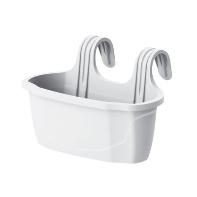 Doniczka balkonowa z uchwytem Nizza 38 cm biały