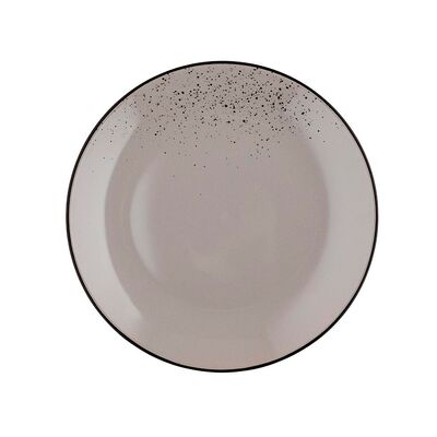Talerz płytki Azurro Brown 27 cm nakrapiany biały