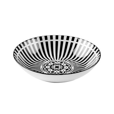 Talerz głęboki Astec 20 cm paski czarno-biały