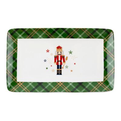 Talerz prostokątny Xmas 20 x 12,8 cm wielokolorowy