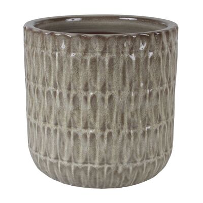 Donica szkliwo cylinder mrozoodporna 36,5 x 34,5 cm szary