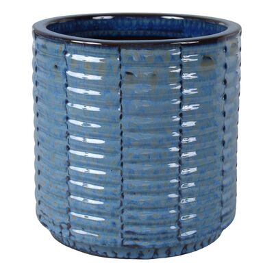 Donica szkliwo cylinder mrozoodporna 30 x 30 cm błękitny