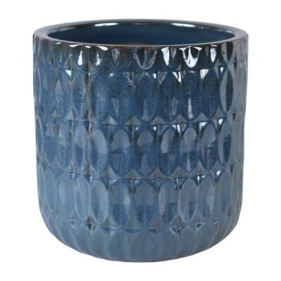 Donica szkliwo cylinder mrozoodporna 29,5 x 30 cm niebieski