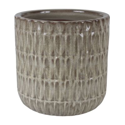 Donica szkliwo cylinder mrozoodporna 29,5 x 30 cm szary