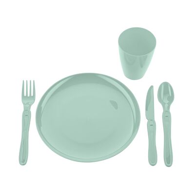 Zestaw piknikowy 21 elementów plastikowy miętowy
