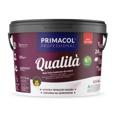 Farba lateksowa Qualita 4,5 l biały Primacol Professional