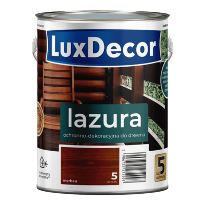 Lazura ochronno-dekoracyjna 5 lat ochrony merbau 2,2 l Luxdecor