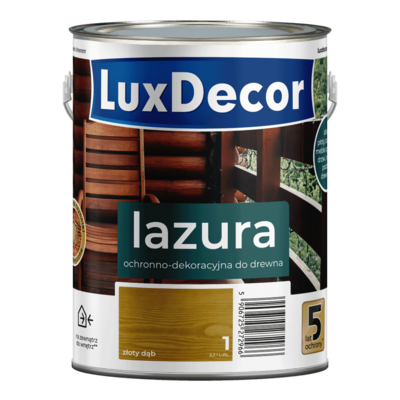 Lazura ochronno-dekoracyjna 5 lat ochrony złoty dąb 2,2 l Luxdecor