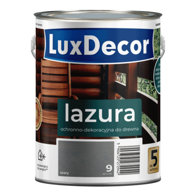Lazura ochronno-dekoracyjna 5 lat ochrony szara 2,2 l Luxdecor
