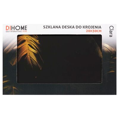 Deska do krojenia szklana 20 x 30 cm Clara czarno-złoty
