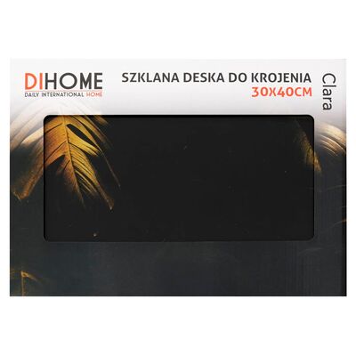 Deska do krojenia szklana 30 x 40 cm Clara złoty liść wielokolorowy