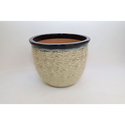 Donica mrozoodporna Treviso New Cream - Black top 41 x 34 cm beżowy