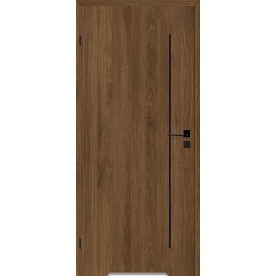 Skrzydło drzwiowe 70L pełne orzech palermo saxo + podcięcie wentylacyjne + zamek blokada lewe