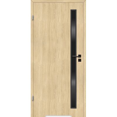 Skrzydło drzwiowe 60L pokojowe dąb amber lakierowane vega + podcięcie wentylacyjne + zamek blokada lewe