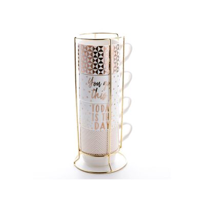 Kubki Glamour 330 ml na stojaku 4 sztuki mix kolorów