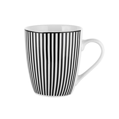 Kubek Astec w paski 350 ml czarno-biały