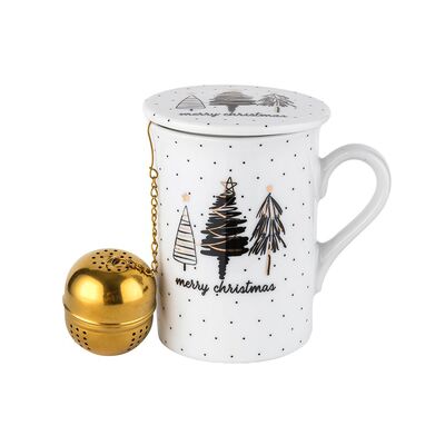 Kubek Christmas Glam z pokrywką 280 ml wielokolorowy