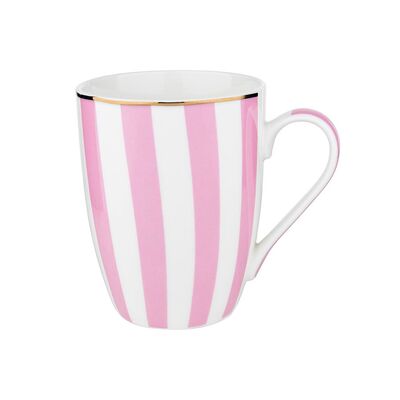 Kubek Stripes Pink 340 ml różowo-biały