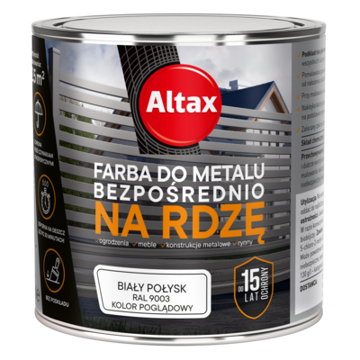 Farba do metalu 250 ml biały połysk Altax