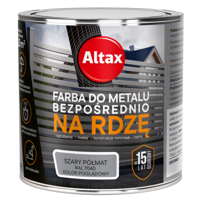 Farba do metalu 250 ml szary półmat Altax