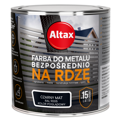 Farba do metalu 250 ml czarny mat Altax