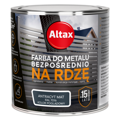 Farba do metalu 250 ml antracyt mat Altax