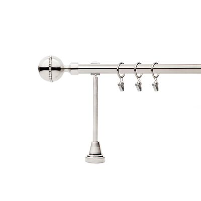 Karnisz pojedynczy metalowy Corso Diam 19 mm 200 cm srebrny