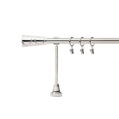 Karnisz pojedynczy metalowy Davi 19 mm 160 cm srebrny