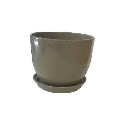 Doniczka Classic z podstawkiem 19,5 cm cappuccino beżowy