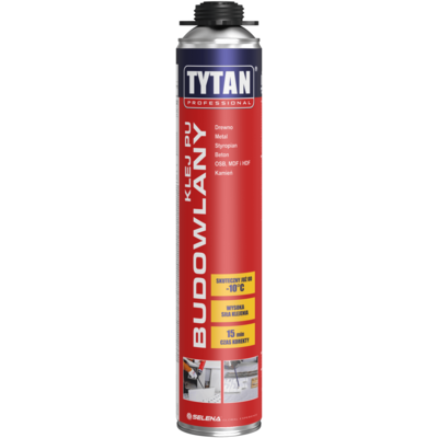 Klej PU budowlany pistoletowy 750 ml szary TYTAN PROFESSIONAL