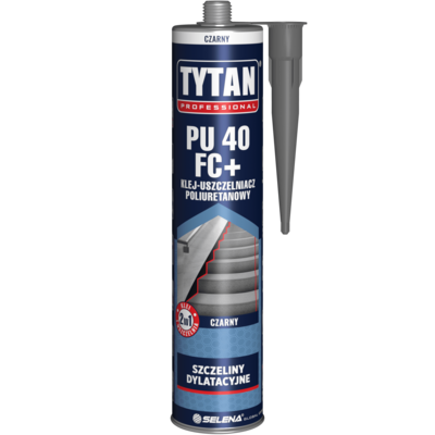 Klej uszczelniacz poliuretanowy PU 40 FC+ czarny 300 ml TYTAN PROFESSIONAL