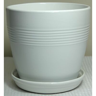 Doniczka Line z podstawkiem 18 cm biały