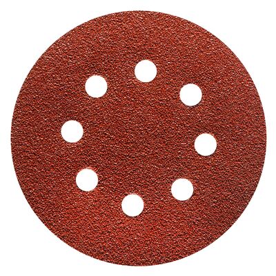 Tarcza ścierna P150 rzep 125 mm 8 otworów 5 sztuk TS38R brąz