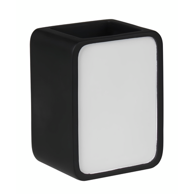 Kubek na szczoteczki Classy 7 x 5,5 x 9,5 cm biało-czarny
