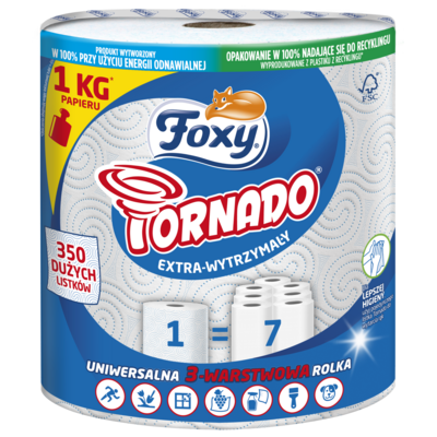 Ręcznik kuchenny TORNADO 3-warstwowy 1 rolka Foxy