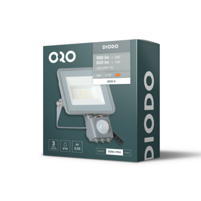 Naświetlacz LED oro diodo 10 W neutralna biel nw czujnik pir