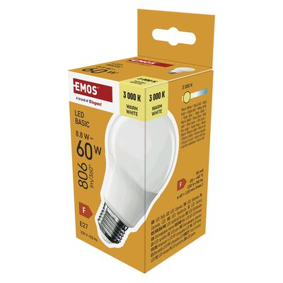 Żarówka LED basic A60 8,8 W 60 W 806 lm E27 ww