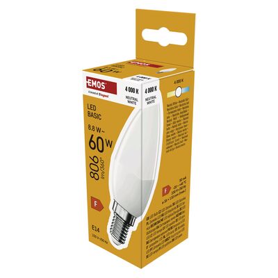 Żarówka LED basic candle 8,8 W 60 W 806 lm E14 nw
