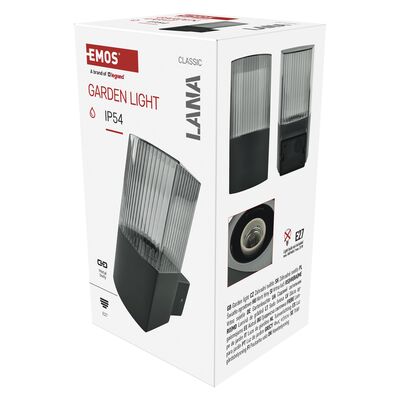 Lampa naścienna garden lana 22 cm na żarówkę E27 max 25 W IP54