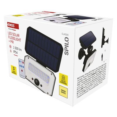 Naświetlacz LED garden spilo solarny z pir 1500 lm ciepła biel