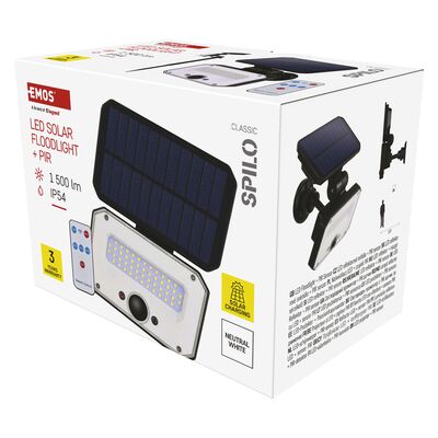 Naświetlacz LED garden spilo solarny z pir 1500 lm neutralna biel