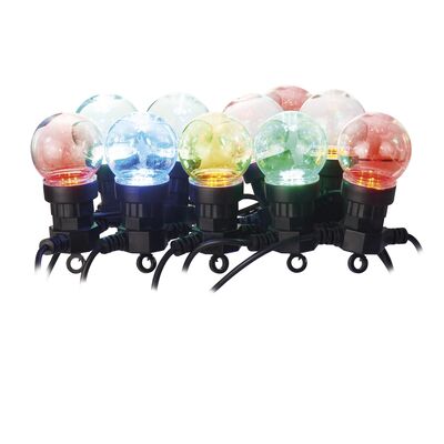 Girlanda łańcuch party 10 x 5 LED przeźroczyste 5 m multikolor IP44