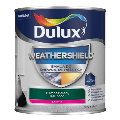 Emalia Weathershield do drewna, metalu i PCV ciemnozielony RAL 6005 Dulux