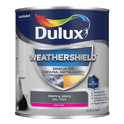 Emalia Weathershield do drewna, metalu i PCV ciemny szary RAL 7015 Dulux